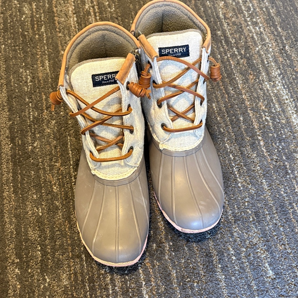 Sperry Taupe and Tan Women's Duck Boots